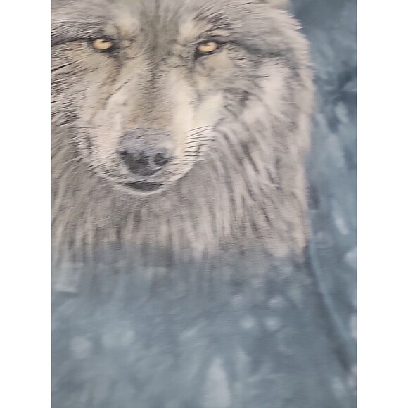 The Mountain Wolf Moon Shirt Mens L Tie Dye Blue Nature Woods Animal Fierce EUC - Picture 7 of 12